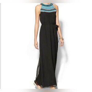 SOLD LOCALLY Sabine Luella Beaded Maxi Dress in Black & Blue NWT